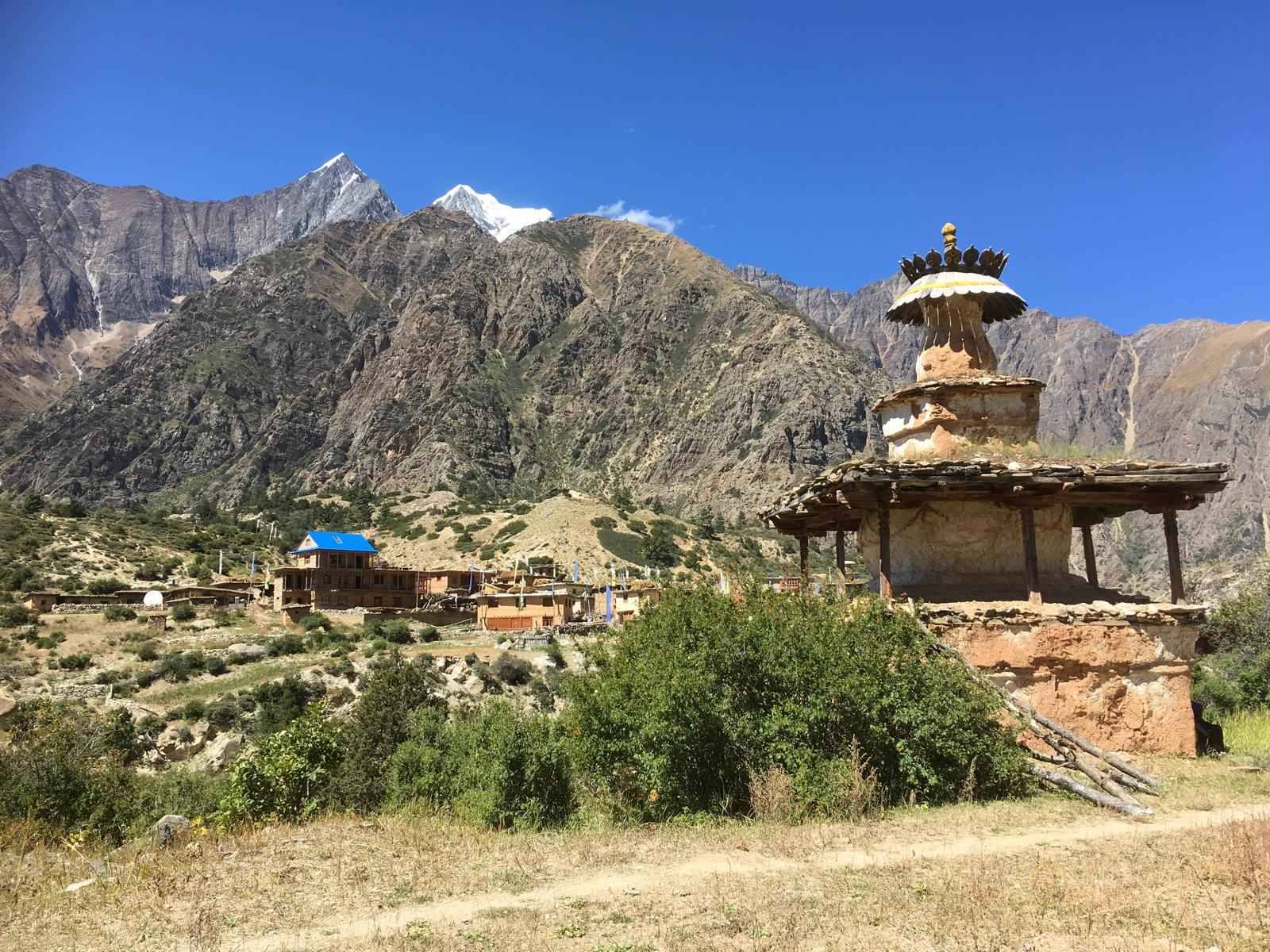 Ancient Buddhist chorten standing guard along the Lower Dolpo trail-Dhorpatan to Lower Dolpo Trek