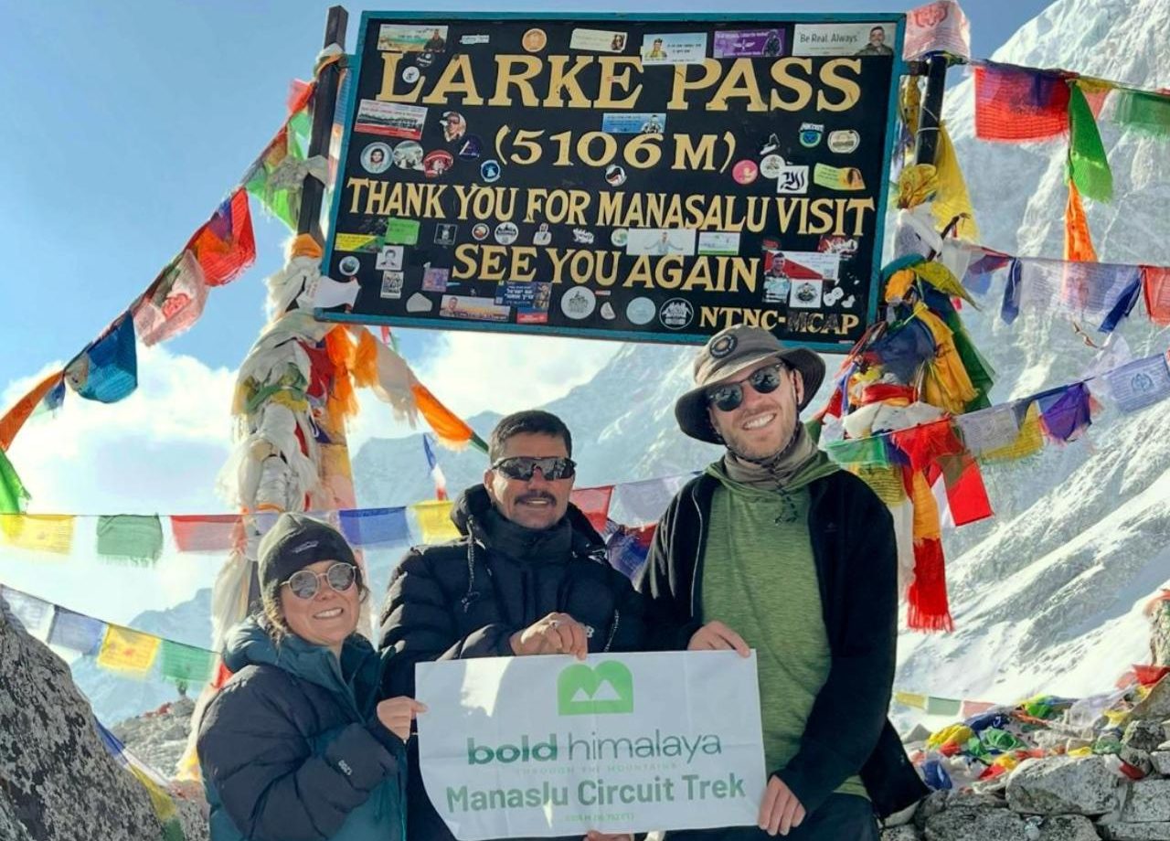 Bold Himalaya Team successfully reached Larkya La Pass (5,106 m / 16,752 ft) during the Manaslu Circuit Trek in Nepal-Rupina La with Larke La Pass Trek | Manaslu Trekking