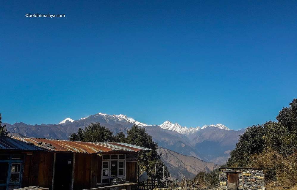 cholangpati tea house 11810 ft 3600 m himalaya view nepal trek