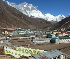 Dingboche Village (4,410m), surrounded by Himalayan peaks on the Everest Base Camp Trek.