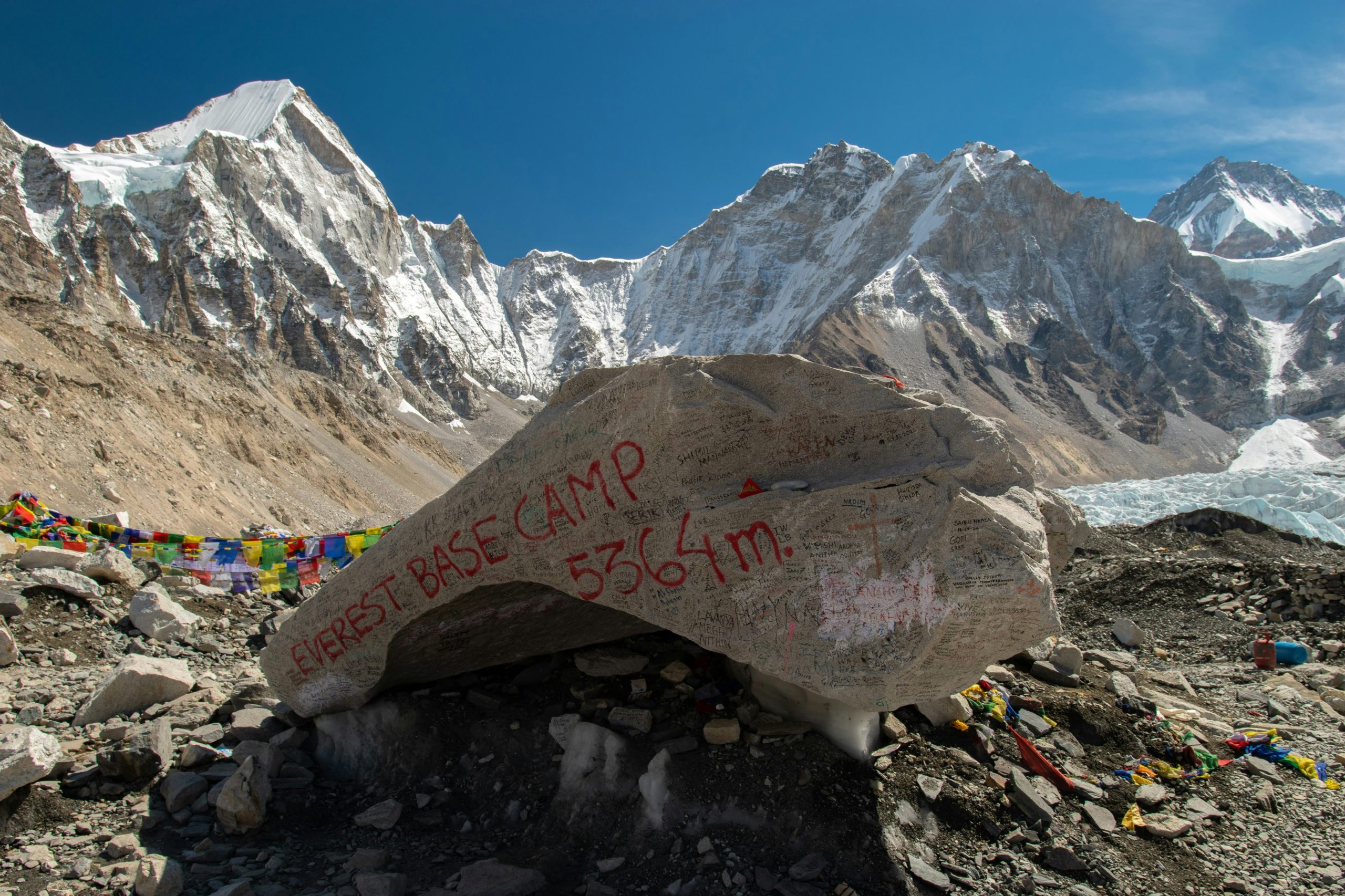 Everest Base Camp at 5,364 meters with surrounding peaks, one of the best Everest Base Camp Trek 13 days experience