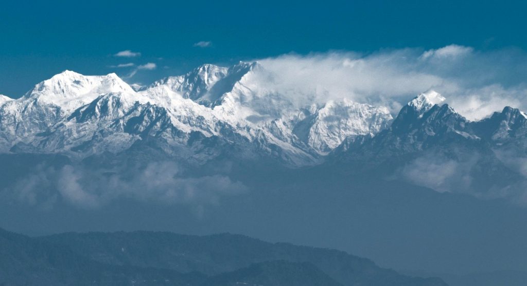 Mount Kanchenjunga, rising above the eastern Himalayas, one of the 14 highest mountains in the world
