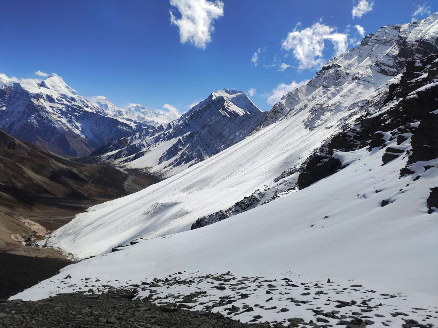Nar High Camp 15,419 ft 4,700 m amazing Himalayan landscape Nar Phu Valley trek