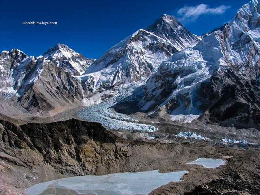 View of Mount Everest, Lhotse, and Nuptse