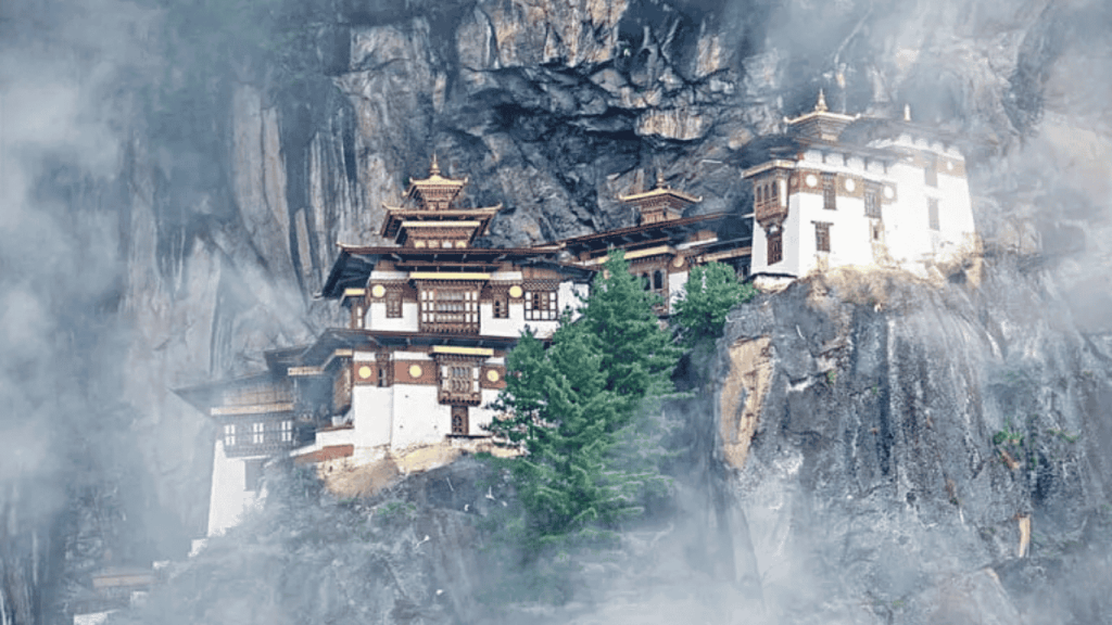 Bhutan Himalayan landscape with monastery – Bhutan travel guide