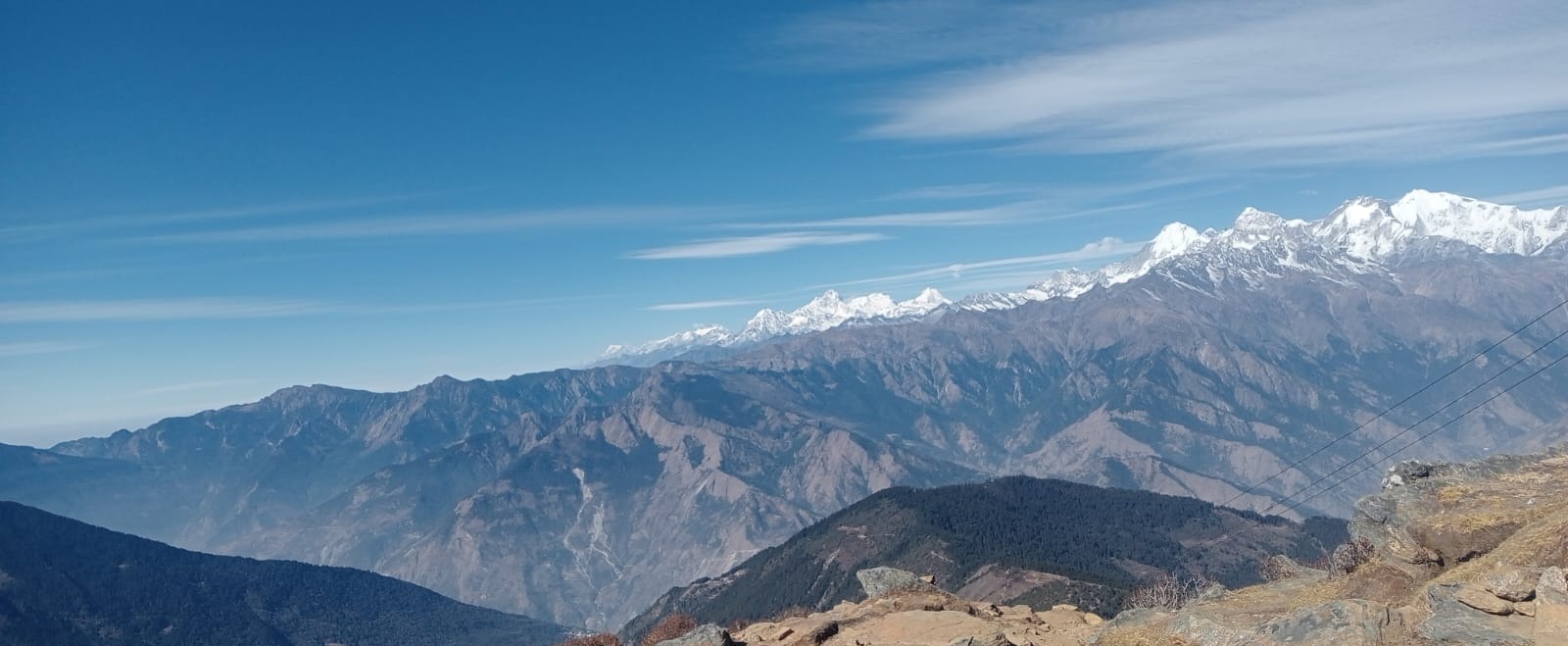 Lauribina trail way to Gosaikunda Lake Trek in Langtang Nepal with mountain views