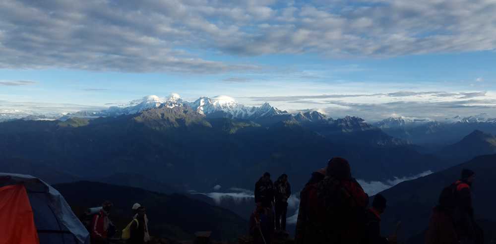 clear white snowy peaks of Langtang mountain range