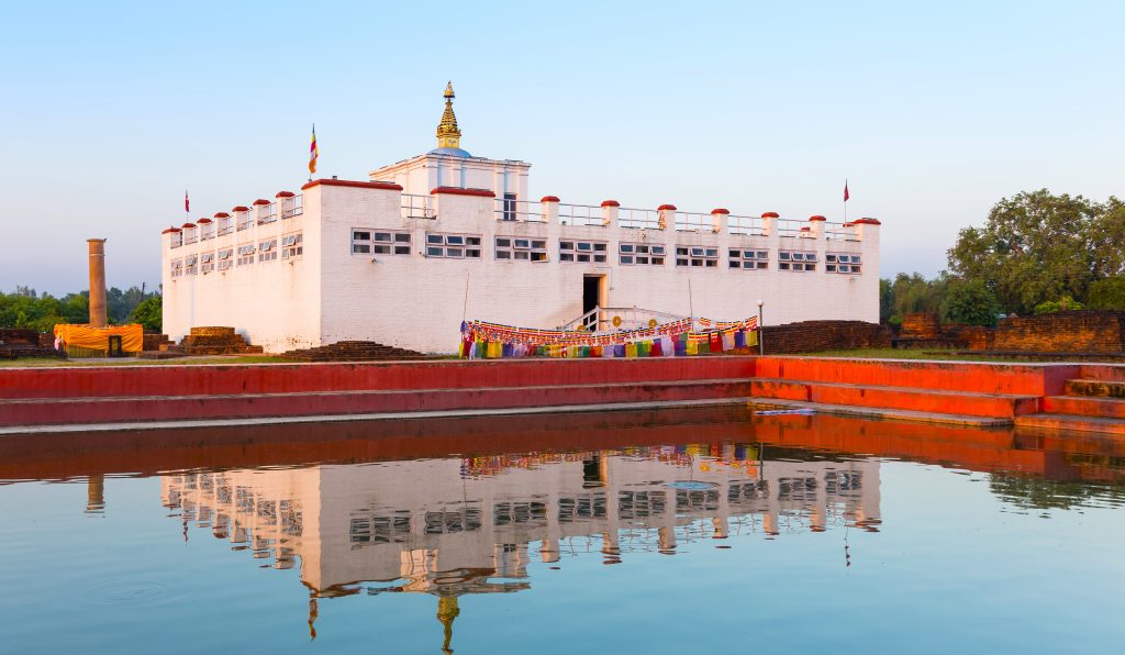 Peaceful view of Lumbini, the Maya Devi Temple, one of the best tourist places to visit in Nepal