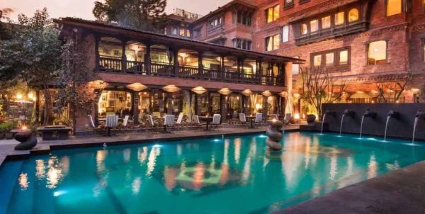 Luxurious resort hotel in Nepal featuring elegant architecture, premium accommodations, and serene natural surroundings