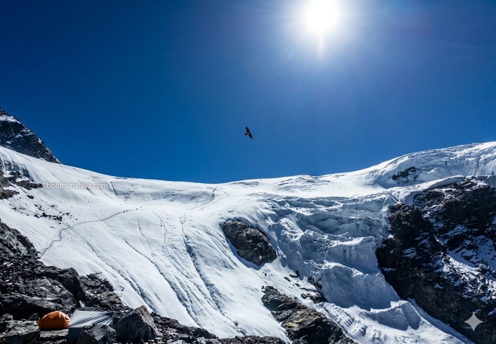 Snowy slopes during Mera Peak Climbing