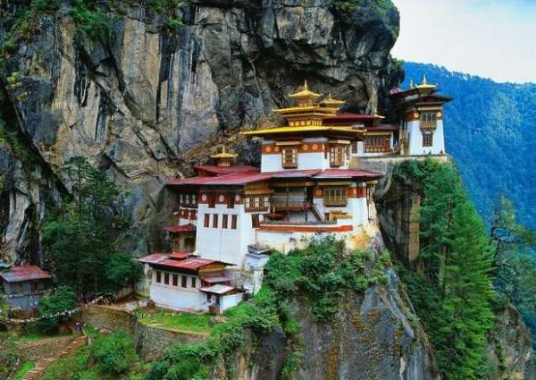 Paro Taktsang Tiger’s Nest Monastery cliffside view, one of the best things to do in Bhutan