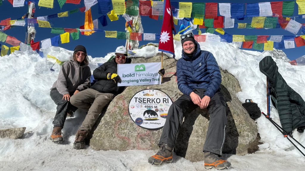 Stunning view of the Himalaya ranges from the Tserko Ri summit, best for monsoon treks in Nepal