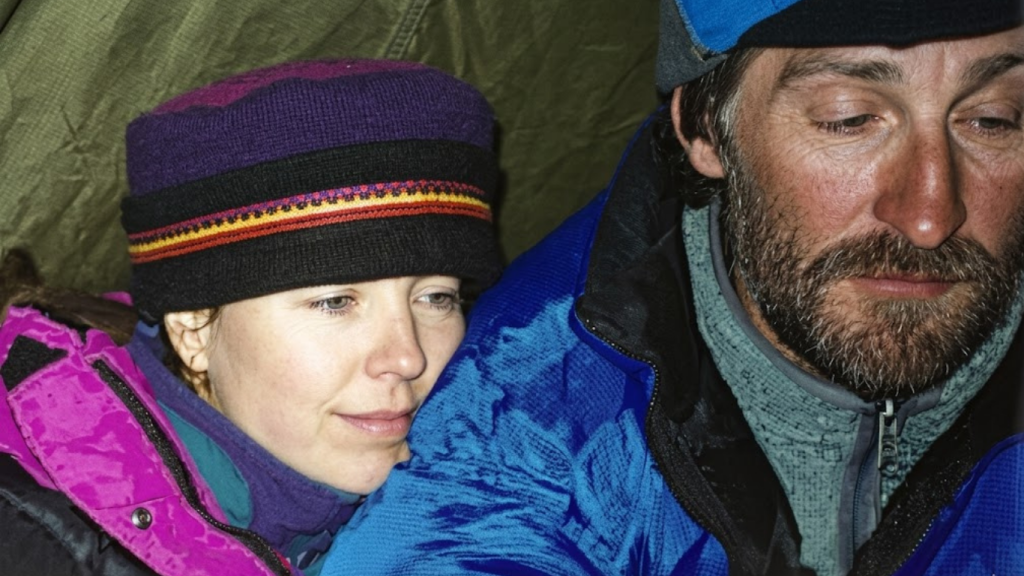Sleeping Beauty of Mount Everest with her husband nearby during a high-altitude Everest expedition