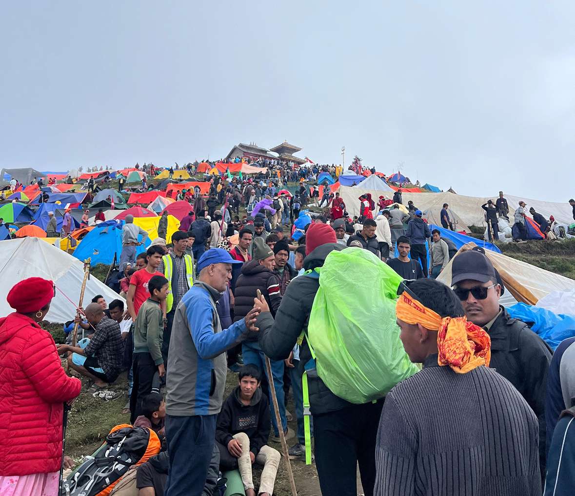 Thousands of devotees gathered at Badimalika Temple in the Himalayas