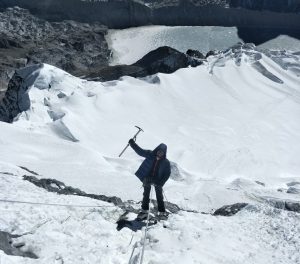 Island Peak difficult while climbing — facing the rope section on the way to the summit