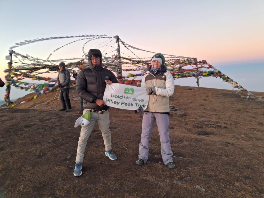 Bold Himalaya team reached the summit of Pikey Peak at an altitude of 4,065 meters (13,301 feet), marking a significant achievement on their trek.