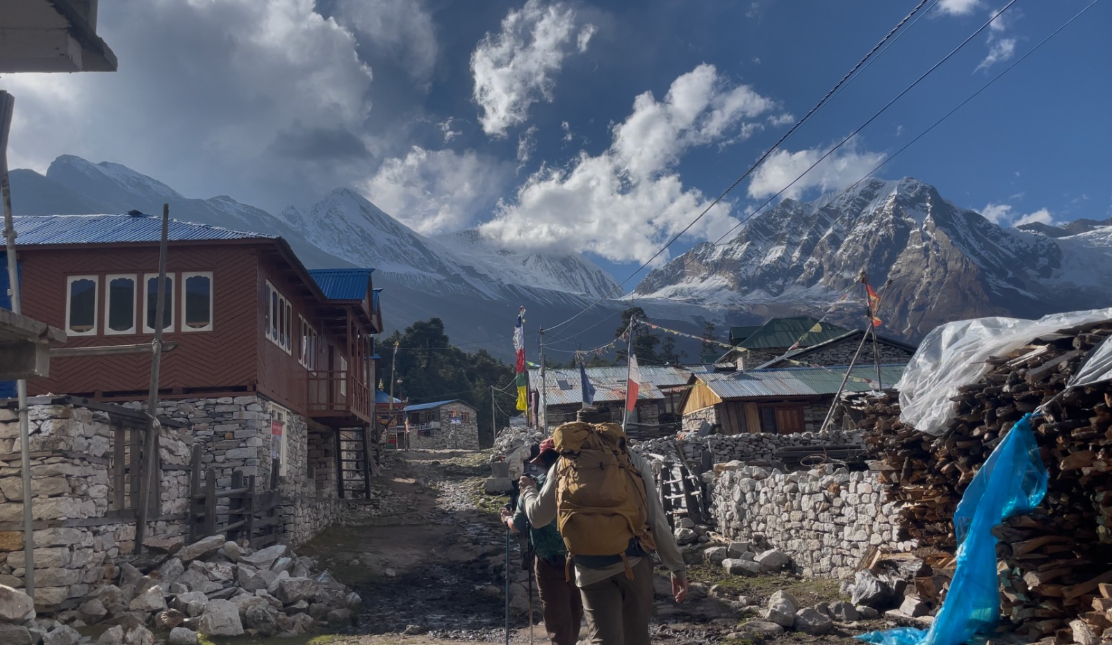 Samagaun village in the Manaslu Conservation Area, Nepal-Manaslu Circuit Trek Larke La Pass