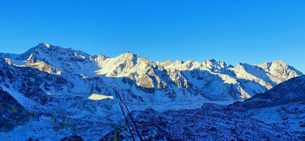 Kanchenjunga North Base Camp, also called Pangpema, sits at an altitude of 5,143 meters (16,870 ft) and is the highest point of the Kanchenjunga Circuit Trek.