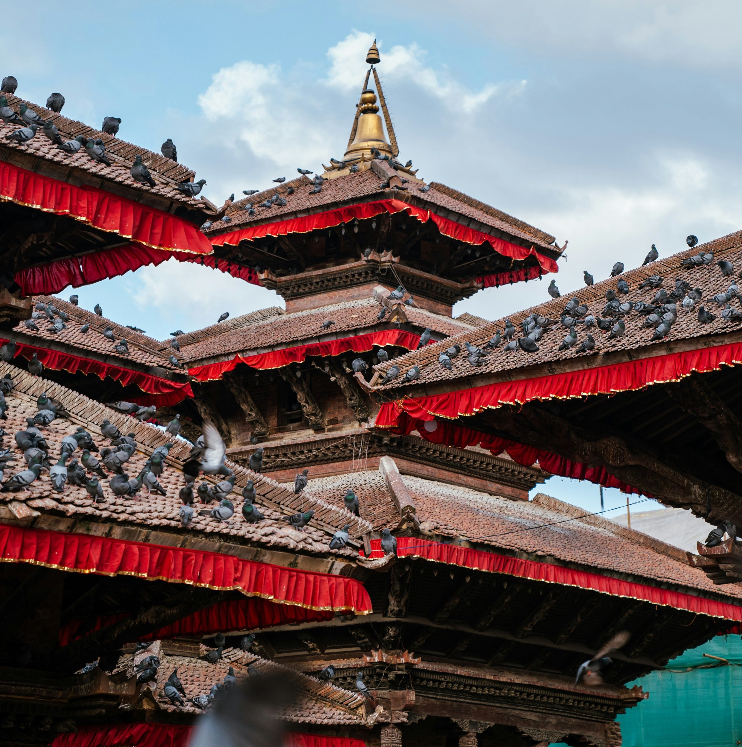 Kathmandu Durbar Square temples during Heritage to Himalaya Annapurna Tour in Nepal.