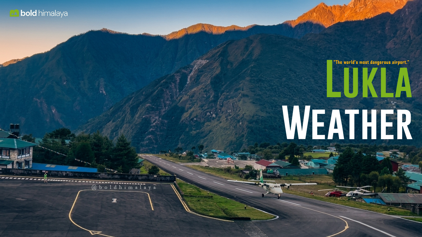 Lukla weather changes quickly throughout the day, often affecting mountain flights and trekking conditions in the Everest region.
