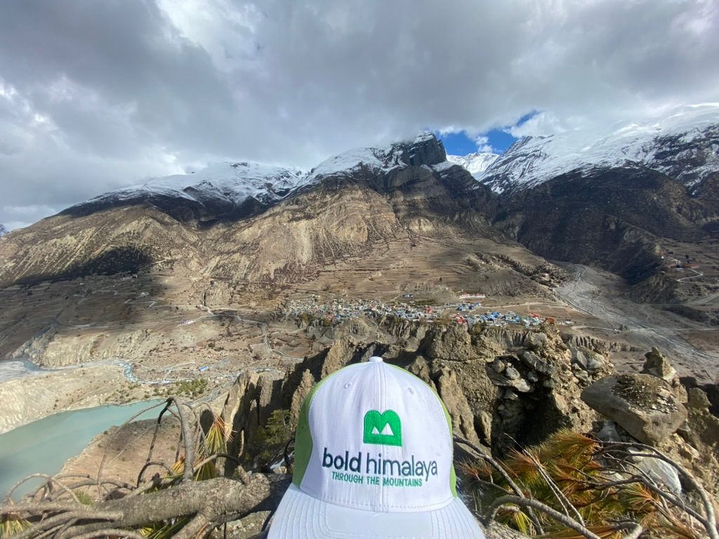 The stunning mountain landscape and scenery during a Kathmandu to Manang tour via Bandipur in Nepal with Bold Himalaya